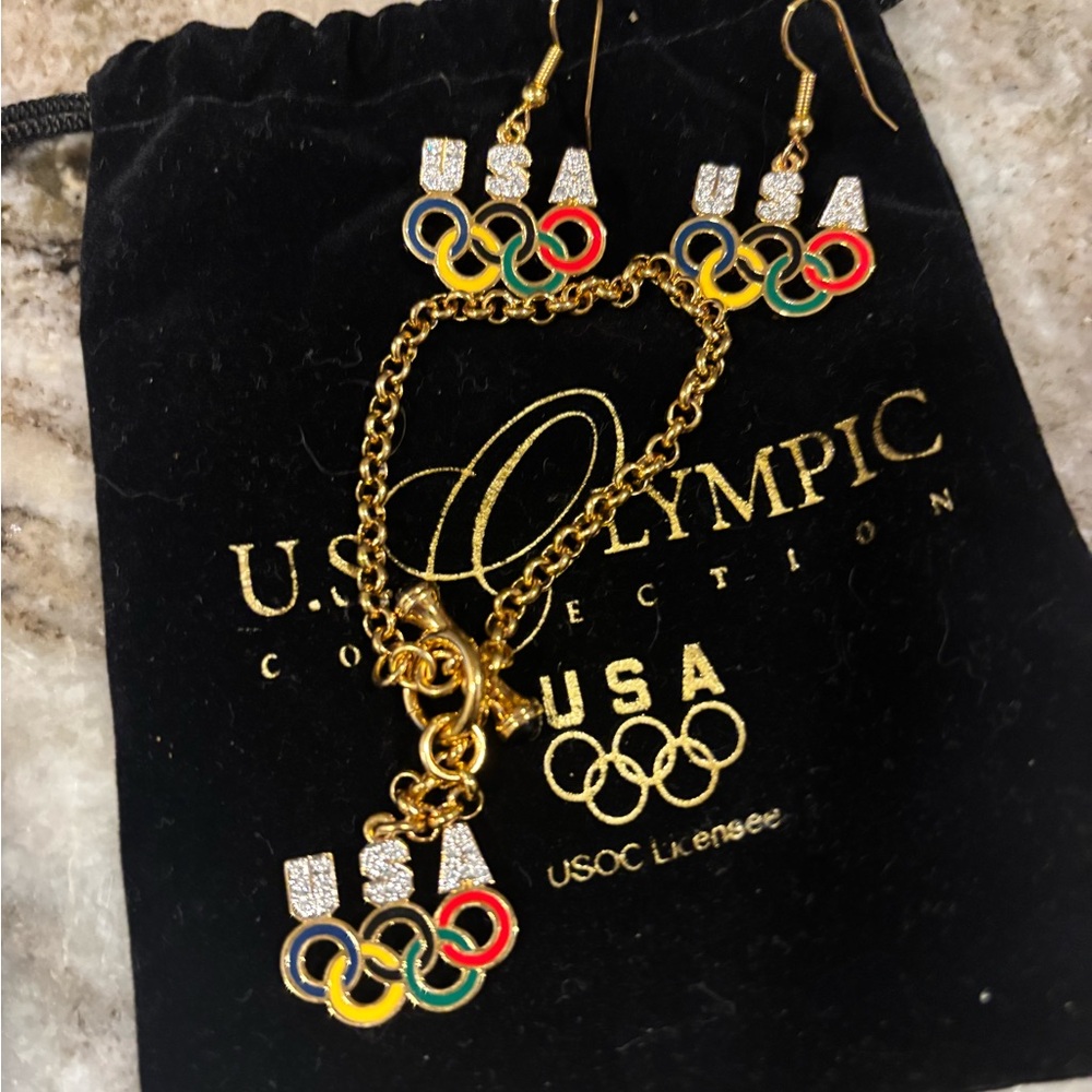 USA Olympic Bracelet & Earrings set